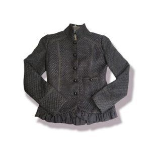 Dept Women's Black Acrylic Blend Long Sleeve Button Front Blazer Size Medium